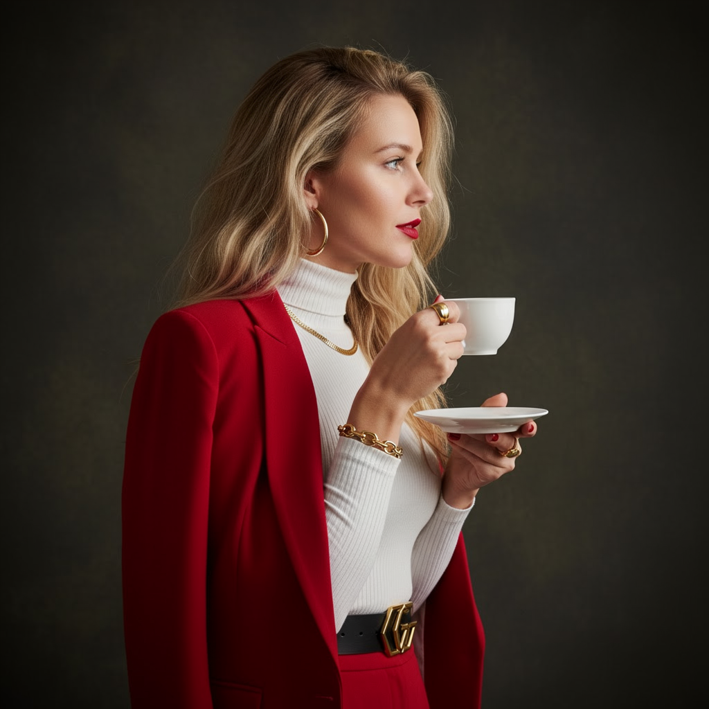 AI-enhanced elegant style portrait result
